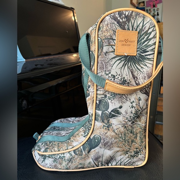 Jon Hart Cactus Print Boot Bag with Green Accents - Picture 2 of 6